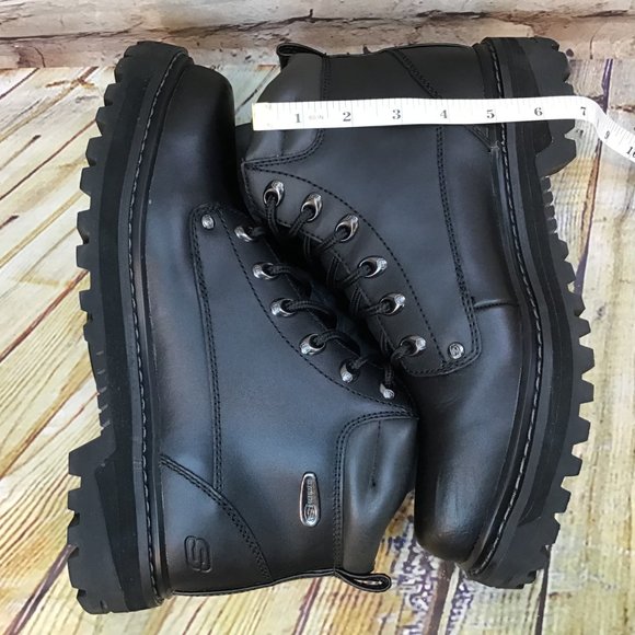 Skechers Mariners Pilot Utility Men's Black Leather High Top Tactical Boots 9.5 - Picture 5 of 8